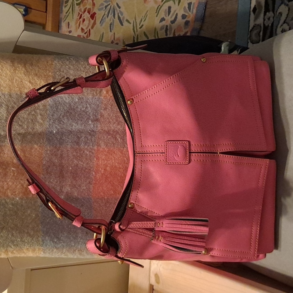 Dooney and Bourke Kingston in Baby Pink Florentine leather.